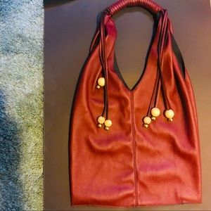 Beautiful satchel with wood tassel. Everyday kinda bag